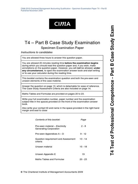 mock papers cima t4 may 2014 PDF