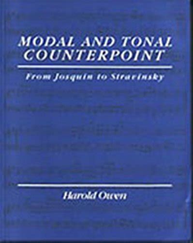 modal and tonal counterpoint from josquin to stravinsky Epub