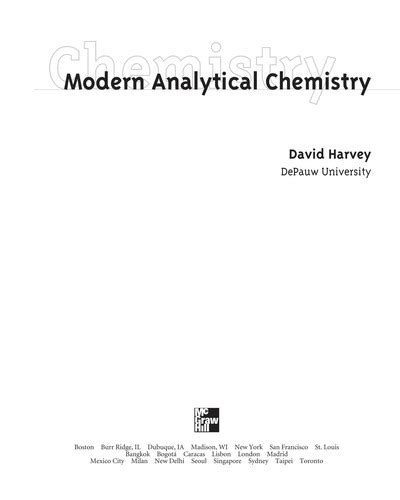 modern analytical chemistry david harvey solutions manual Epub