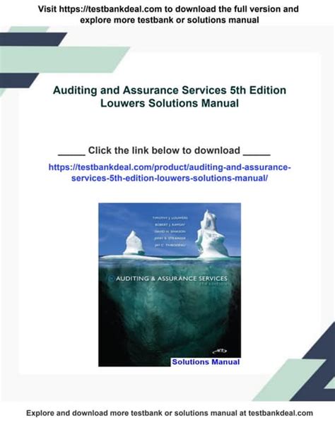 modern auditing assurance services 5th edition solutions Kindle Editon