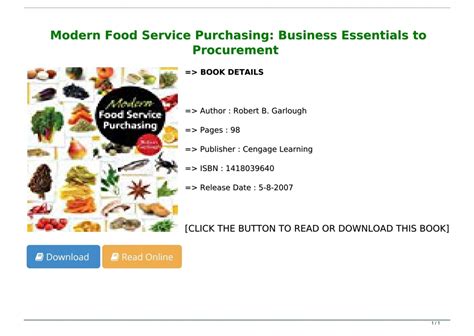 modern food service purchasing pdf Doc