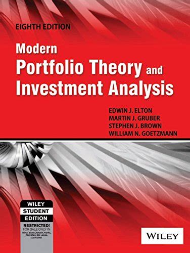 modern portfolio theory and investment analysis 8th edition pdf Kindle Editon