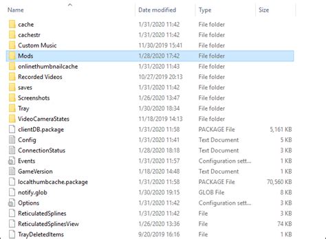 mods folder download sims 4