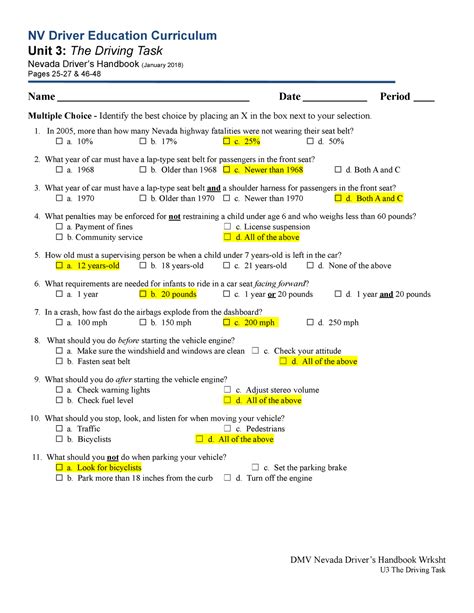 module 3 and 4 drivers ed answers Epub