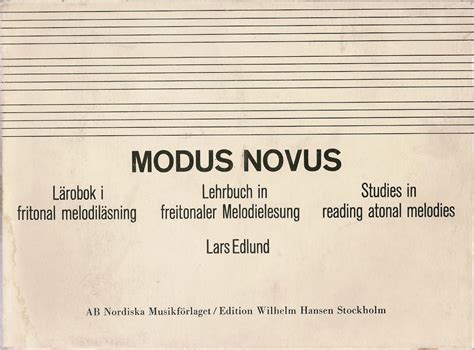 modus novus studies in reading atonal melodies Doc
