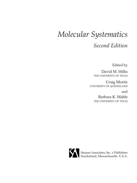 molecular systematics second edition PDF