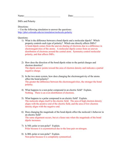 molecule polarity phet lab answer key Doc