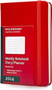 moleskine 2014 diario tamano de bolsillo 12 meses color rojo Reader