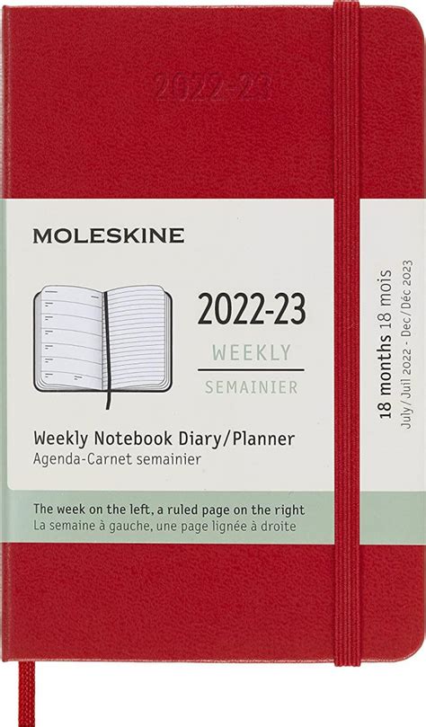 moleskine agenda 18 meses 14 x 9 cm color rojo Kindle Editon