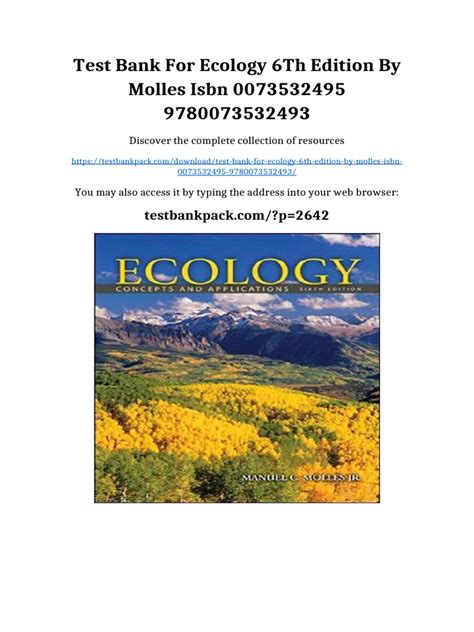 molles ecology 6th edition practice test Kindle Editon