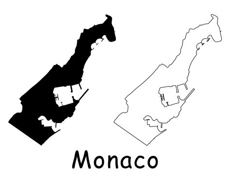 monaco country outline black