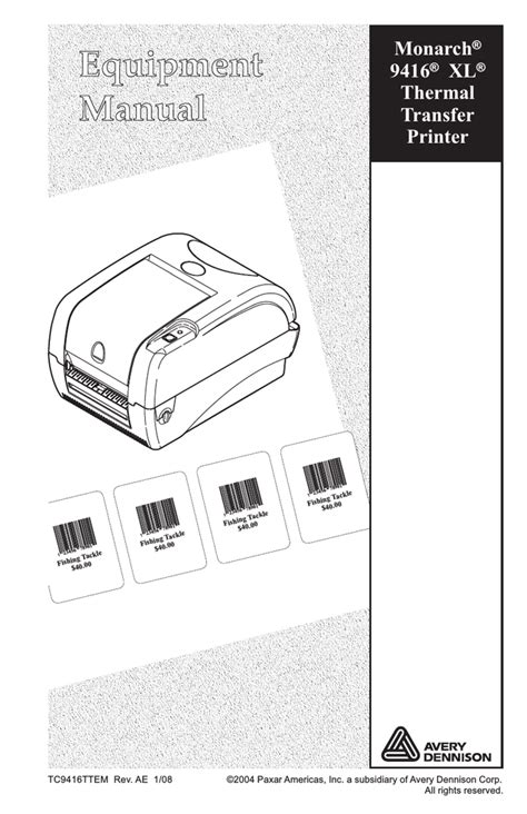 monarch 9416 xl printers owners manual Kindle Editon