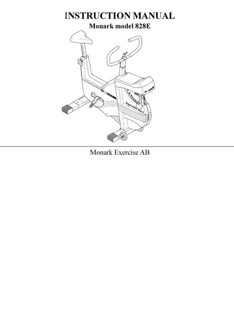 monark 828e exercise bikes owners manual PDF