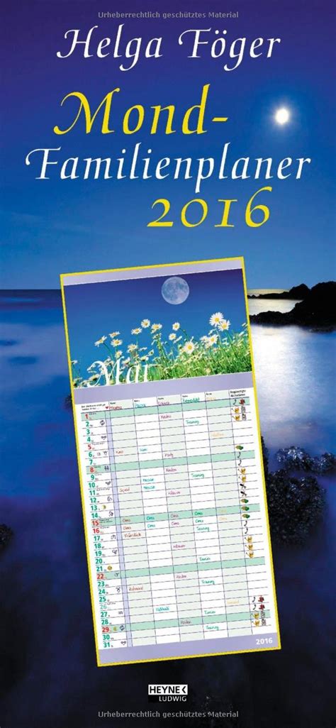 mond familienplaner 2016 wandkalender helga f ger Epub
