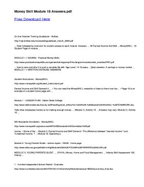 money skill module answers Epub