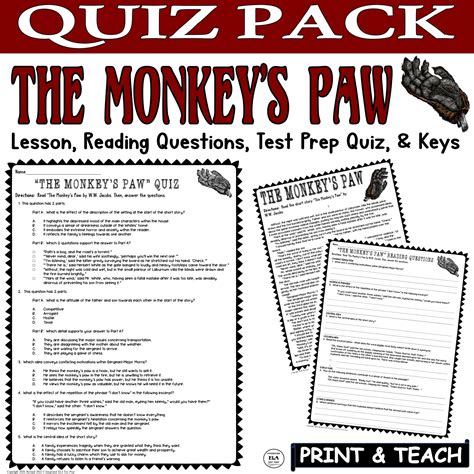 monkey paw questions answers Epub