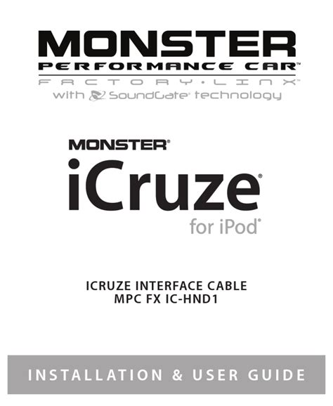 monster icruze user guide PDF