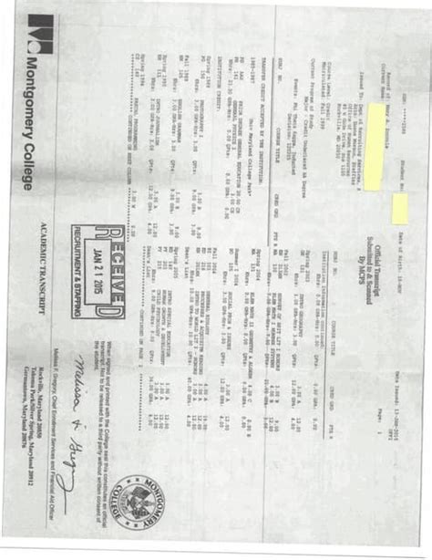 montgomery college transcript download