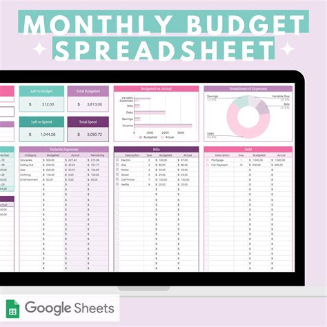 Monthly Budget Google Sheets Templates