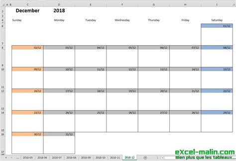 Monthly Calendar Template For Excel