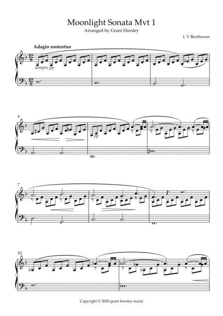 moonlight easy intermediate piano solo PDF