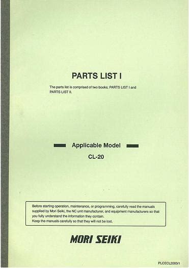 mori seiki parts manual cpp Doc