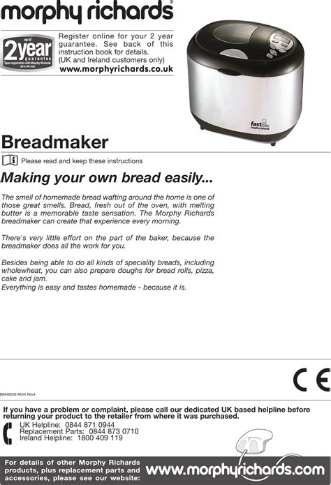 morphy richards bread maker manual Reader