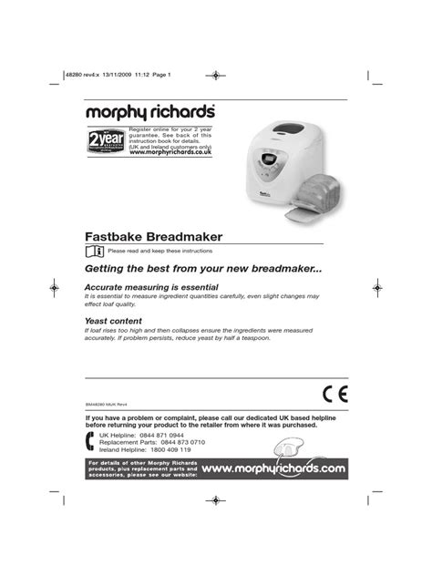 morphy richards fastbake breadmaker instruction manual Reader