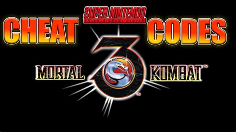 mortal kombat 3 cheat codes