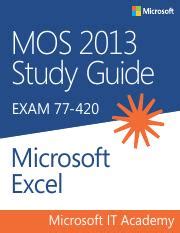 mos 2013 study guide for microsoft excel exam 77 420 Epub