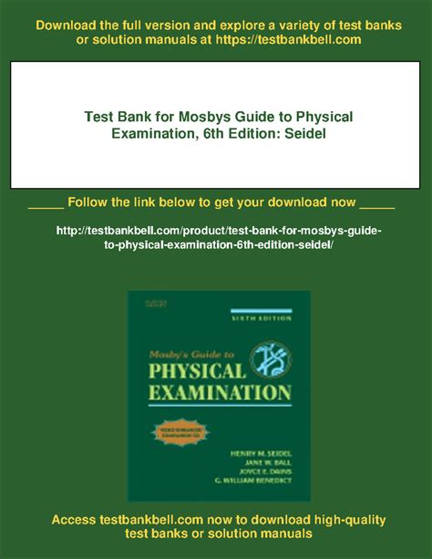 mosbys guide to physical examination test bank Epub