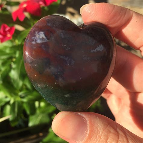 moss agate heart