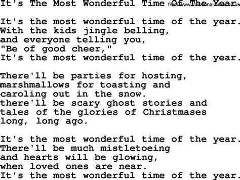 most wonderful time of the year lyrics