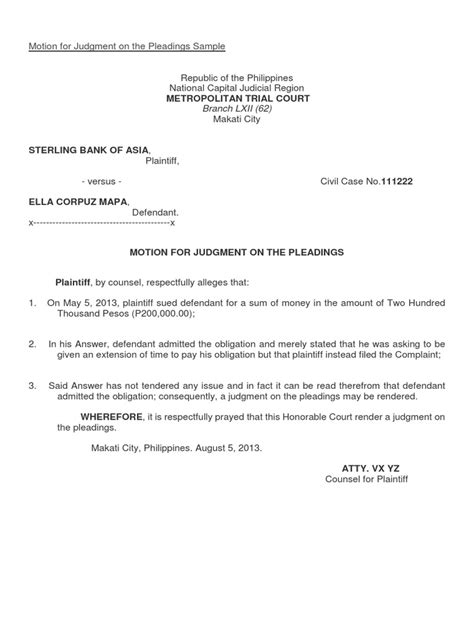 motion for judgment on the pleadings