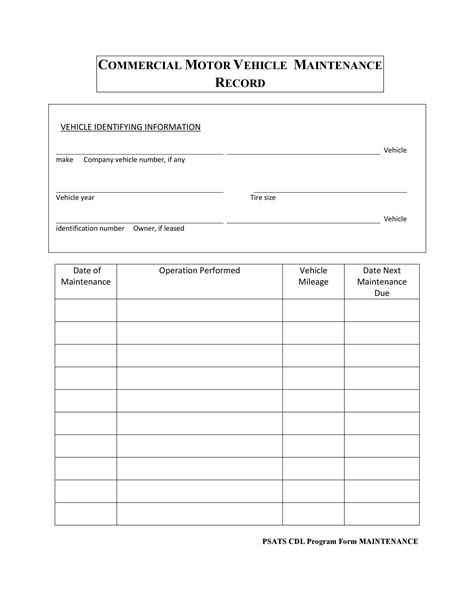 motor carrier monthly vehicle maintenance form pdf Kindle Editon