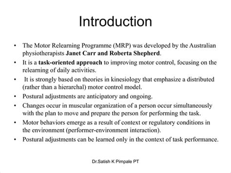 motor relearning program ppt Reader