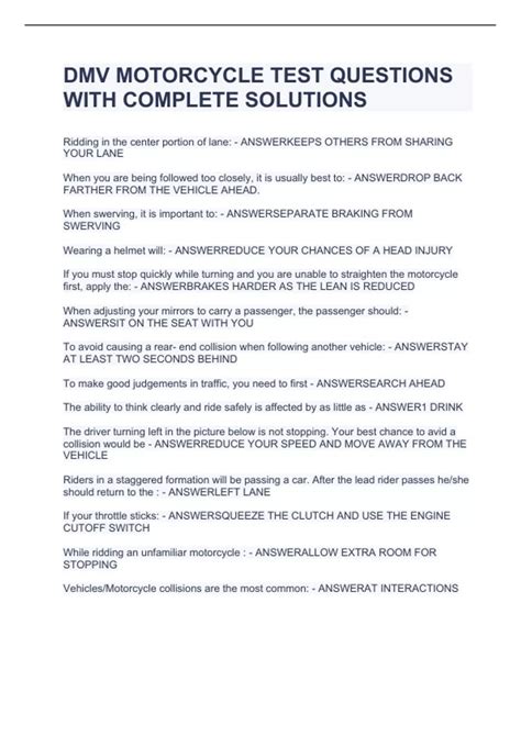 motorcycle practice test questions Kindle Editon