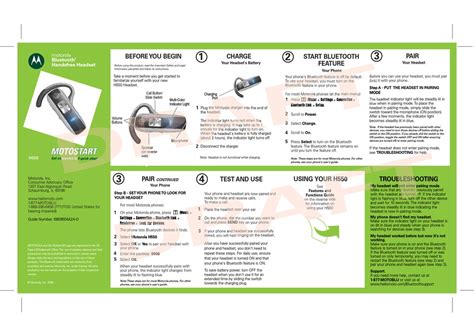 motorola h550 pairing instructions PDF