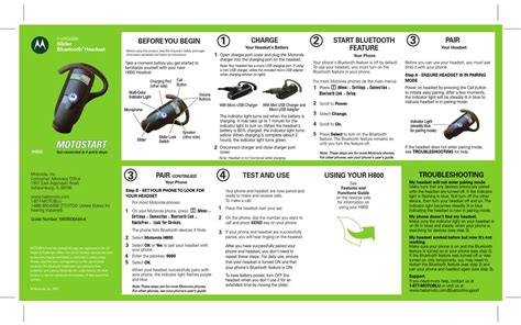 motorola h800 pairing instructions Epub