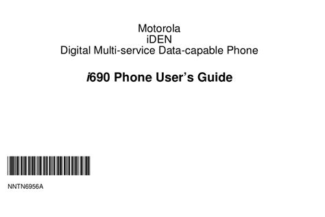 motorola i690 cell phones owners manual PDF