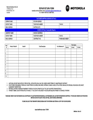 motorola repair return form Doc