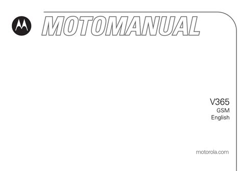 motorola v365 owners manual Kindle Editon