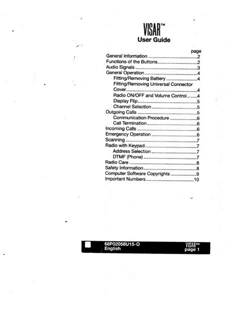 motorola visar user manual Epub