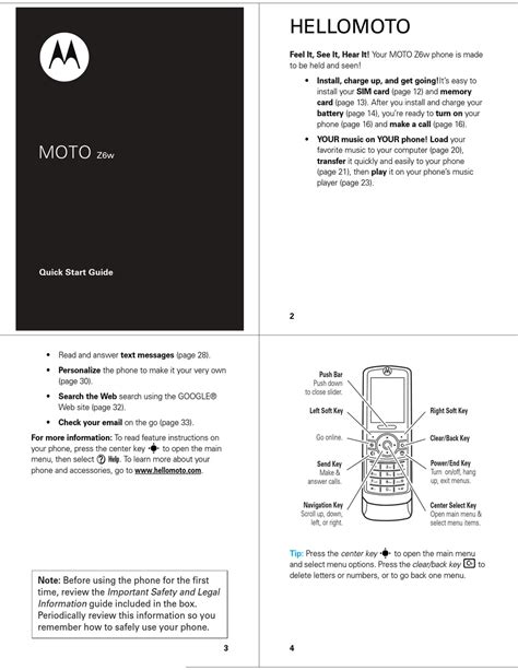 motorola z6w cell phones accessory owners manual Doc