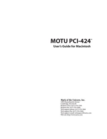 motu pci 424 user guide Doc