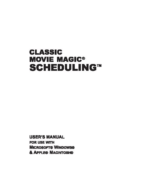 movie magic scheduling manual pdf PDF