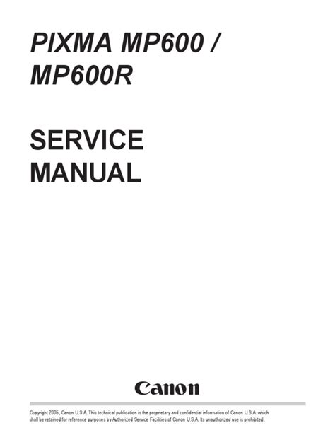 mp600 service manual pdf Kindle Editon