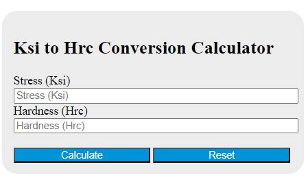 mpa to ksi calculator