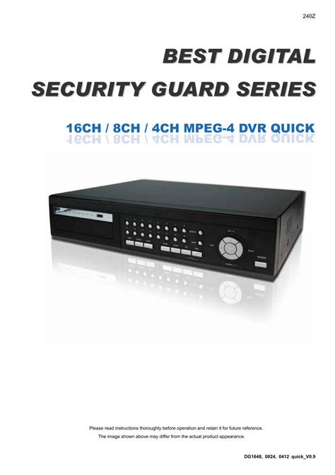 mpeg 4 dvr manual PDF