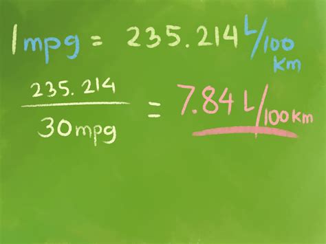 mpg conversion to litres per 100km